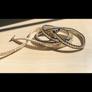 White pearl Wrap around bracelets